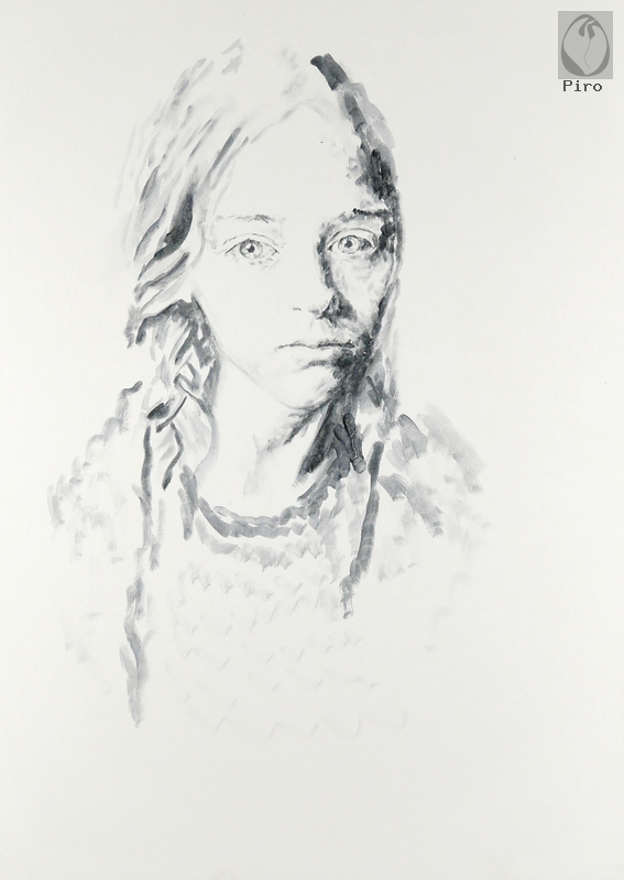 oil on paper - olio su carta di Piro